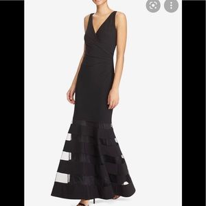 Ralph Lauren Tulle Panel Jersey Gown
